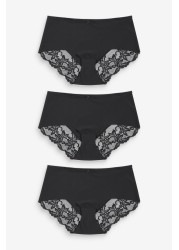 No VPL Lace Back Briefs 3 Pack Midi