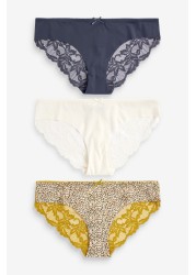 No VPL Lace Back Briefs 3 Pack برازيلي