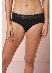 Lace Trim Cotton Blend Knickers 4 Pack Short