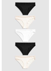 Cotton Knickers 5 Pack Bikini