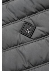 Jersey Sleeve Quilted Hooded Jacket