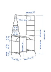 HÅVERUD Table with storage ladder