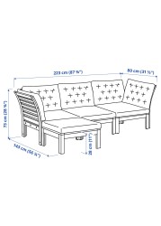 ÄPPLARÖ 3-seat modular sofa, outdoor