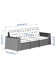 SOLLERÖN 3-seat modular sofa, outdoor