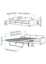 VIMLE 3-seat sofa-bed