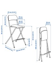 FRANKLIN Bar stool with backrest, foldable