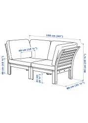 ÄPPLARÖ 2-seat modular sofa, outdoor