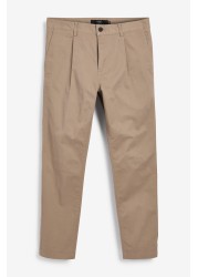 Pleated Stretch Chino Trousers