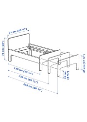 SLÄKT Ext bed frame with slatted bed base