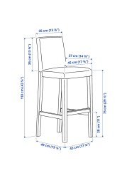 BERGMUND Bar stool with backrest