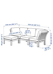 ÄPPLARÖ 3-seat modular sofa, outdoor