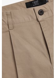 Pleated Stretch Chino Trousers