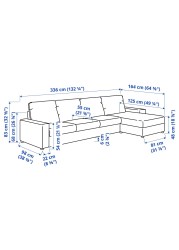 VIMLE 4-seat sofa with chaise longue