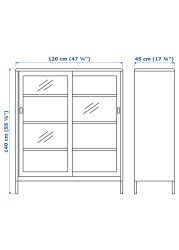 IDÅSEN Cabinet with sliding glass doors