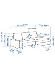 VIMLE 3-seat sofa with chaise longue