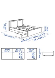 SONGESAND Bed frame with 2 storage boxes