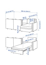 VALLENTUNA 3-seat modular sofa with sofa-bed