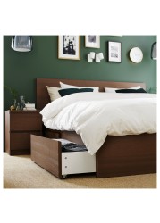 MALM Bed frame, high, w 2 storage boxes