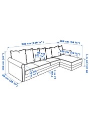 GRÖNLID 4-seat sofa with chaise longue