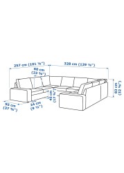 KIVIK U-shaped sofa, 6 seat