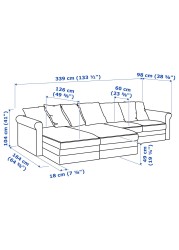 GRÖNLID 4-seat sofa with chaise longues