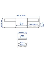 BESTÅ TV bench with drawers and door