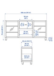 BESTÅ TV bench with doors and drawers