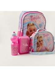 Simba 5-Piece Barbie Print Trolley Backpack Set