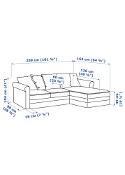 GRÖNLID 3-seat sofa with chaise longue