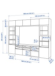 BESTÅ TV storage combination/glass doors