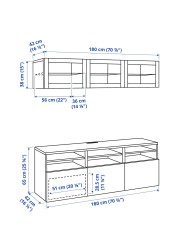 BESTÅ TV storage combination/glass doors