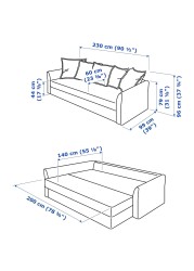 HOLMSUND Three-seat sofa-bed