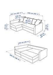 HOLMSUND Corner sofa-bed