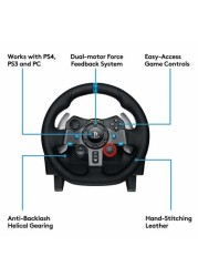 لوجيتك عجلة قيادة درايفنج فورس G29 لجهاز بلاي ستيشن 4 وبلاي ستيشن 3 والكمبيوتر الشخصي - 941-000112