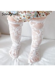 2022 Lace Baby Girls Socks Princess Knee High Wedding Socks Mesh Toddler Baby Floral Ruffle Socks Socks