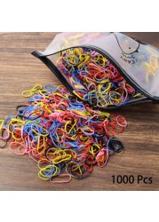 1000pcs Disposable Rubber Band Hairband For Kids Ponytail Hair Ties Colorful Elastic Hair Bands Baby Hair Accessories