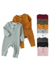 Autumn Newborn Infant Baby Boys Girls Romper Playsuit Overalls Cotton Long Sleeve Baby Jumpsuit Newborn Clothes