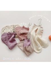 Spring 2022 New Korean Style Deer Junmi Baby Girls Cotton Pantyhose Set Cute Breathable Floral Baby Socks 4 Pairs/Sets