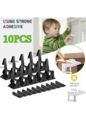 10pcs Child Safety Invisible Security Drawer Lock No Punching Children Protection Cabinet Cupboard Safety Drawer Door Locks