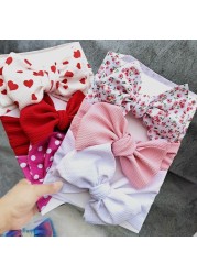 3pcs/set Baby Girls Lovely Bow Hairband Elastic Wide Headband Stretch Knot Headbands Turban Headdress Clothes Accessory