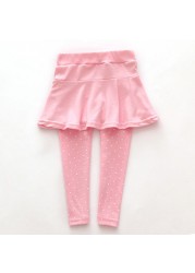 girls leggings baby girls skirt-pants baby fleece pants girls spring/autumn warm pants 2-7 years old girls pants with little dot