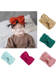 Baby Hair Band Girls Bow Elastic Headbands Turban Baby Hair Accessories Kids Headpiece 18 Colors