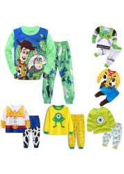 New Autumn Children's Clothing Sets Toy Story Cartoon Wooden Sets Kids Pajamas Buzz Lightyear Pijamas Jessie Long Sleeve Sleepwear