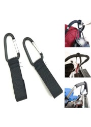 2pcs Baby Stroller Hooks Metal Non-slip Adjustable Hanger Stroller Bag Hook Clip Kids Pushchair Seat Accessories Supplies