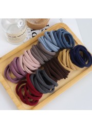 50pcs Set Colorful Girl Ornament Nylon Elastic Hair Bands Ponytail Hair Accessories Holder Rubber Bands Scrunchie Headband