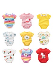 2022 Summer Baby Girls Bodysuits Cotton Cartoon Toddler Girls Rompers Newborn Baby Costume 0-3 Years Kids Infant Girl Clothes