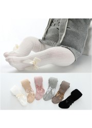 Baby Girls Pantyhose Cute Winter Clothes For Girls Bow Tie Breathable Cotton Socks Knitted Baby Socks 1-8T