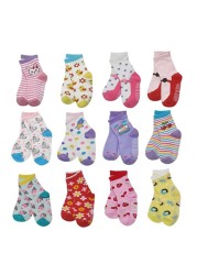 Baby Socks SkiBeaut 12 Pairs Non-Slip Skid Socks for Kids Boys Grips Cotton Crew Socks for 1-3/3-5 Years