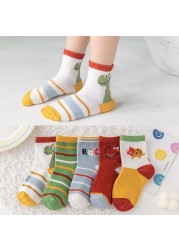 5pairs/lot 3 to 12 Years Kids Soft Cotton Socks Boy Girl Baby Cute Cartoon Warm Fashion School Socks Autumn Winter Cartoon