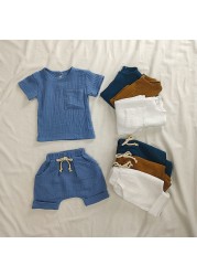 Organic Cotton Baby Clothes Set Summer Casual Tops Pants For Boys Girls Set Unisex Toddlers 2 Pieces Kids Baby Clothes Outifs